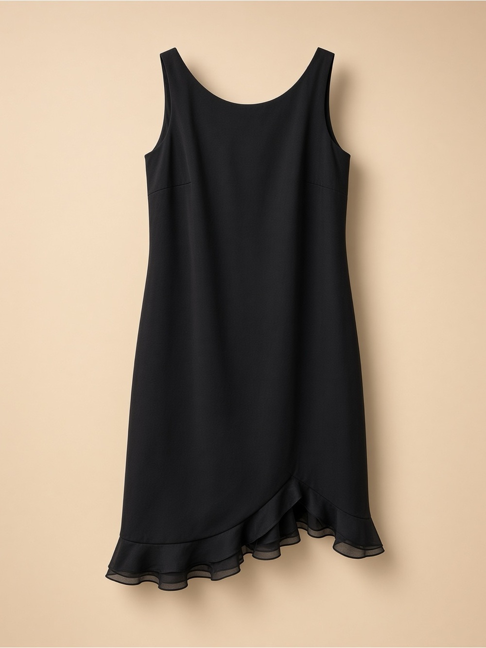 Virgo Black Asymmetrical Sleeveless Shift Dress